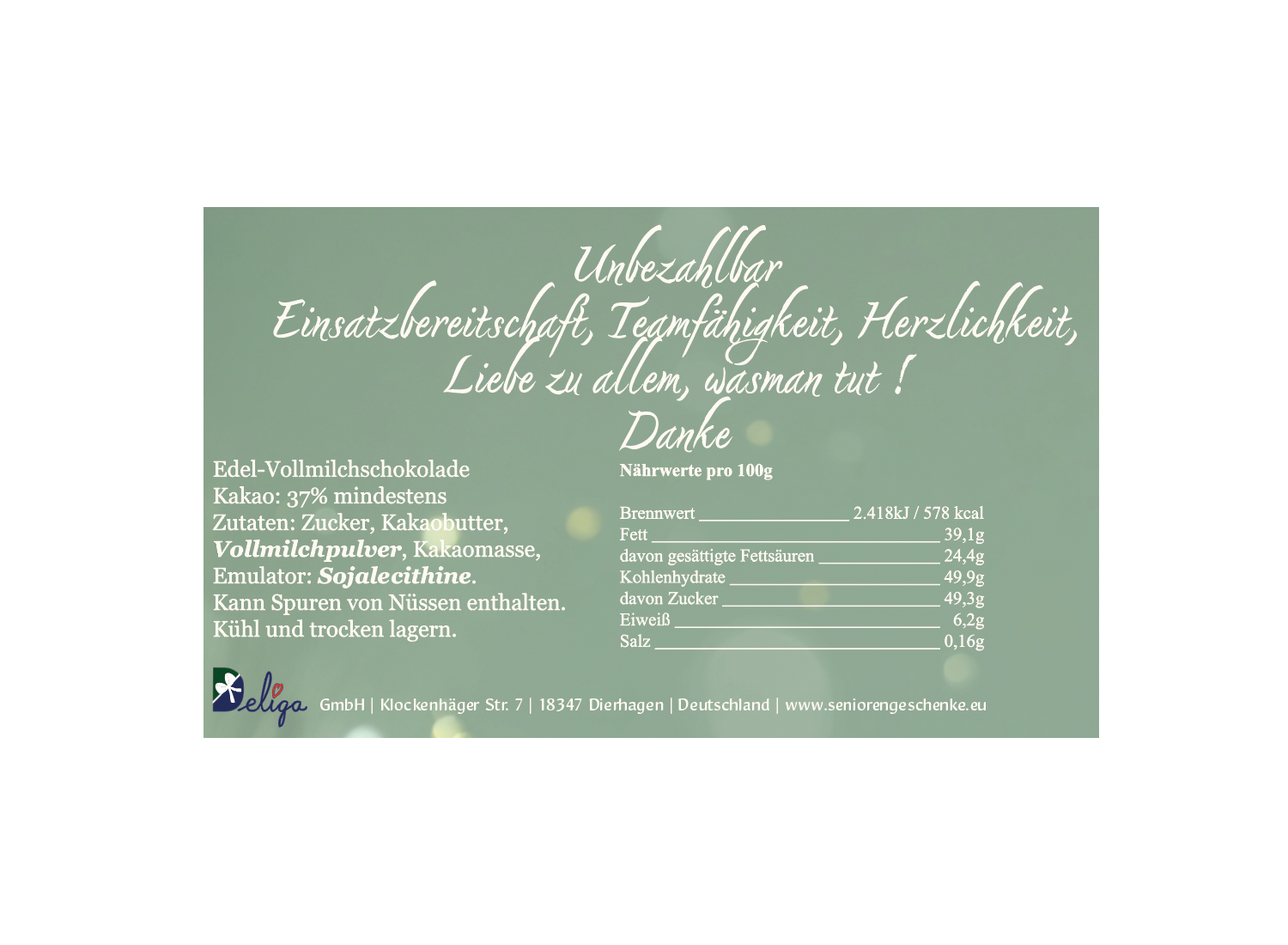 Weihnachtsschokolade Mitarbeiter